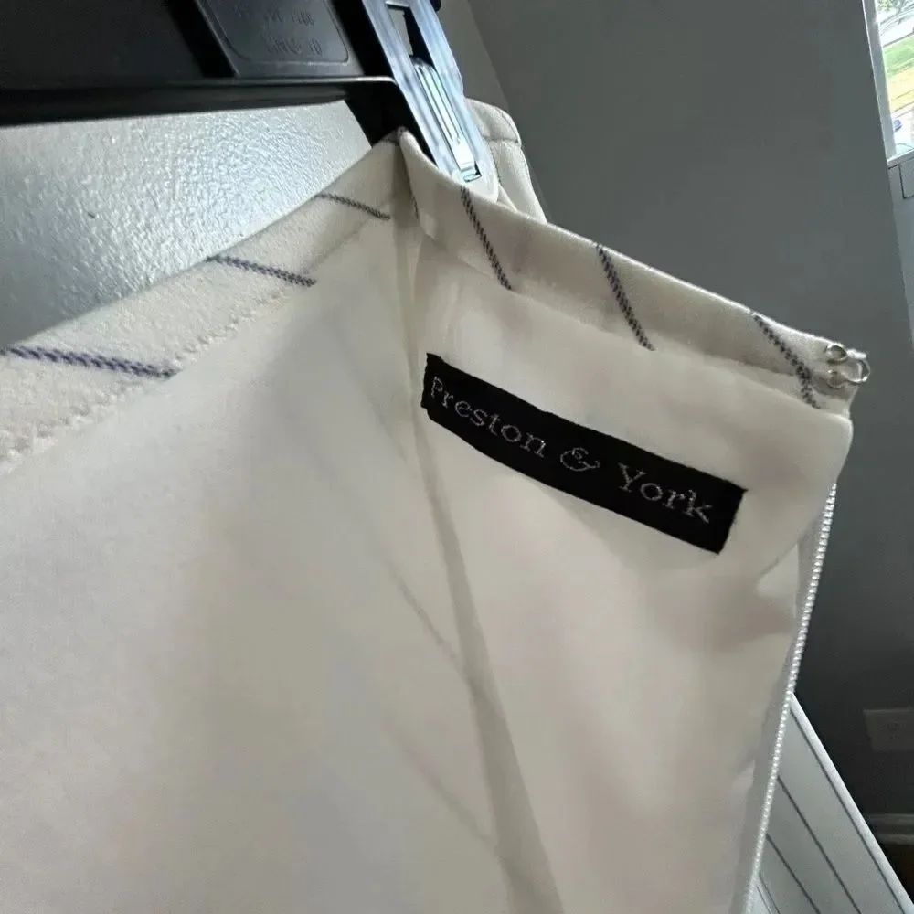 Preston & York Cream Pleated Pencil Skirt
